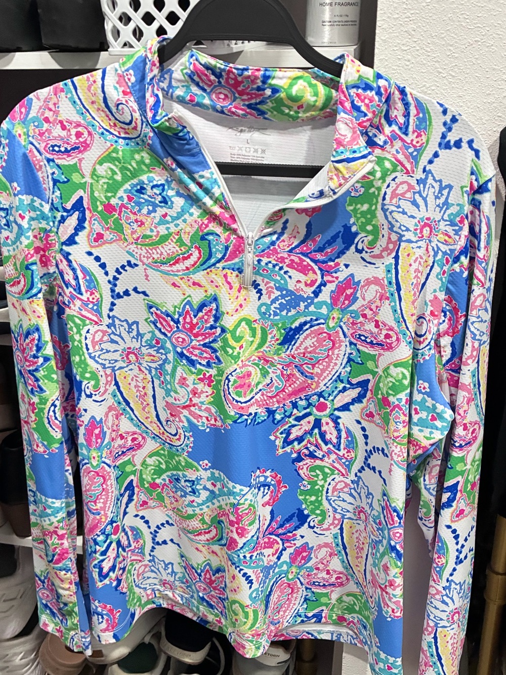 Gottex Multicolor Paisley Half-Zip Pullover โ Blue, Pink & Green